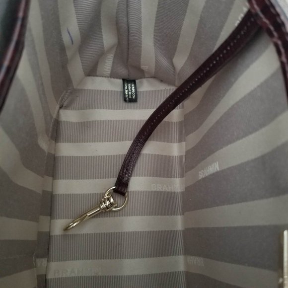 Brahmin Mini Asher Satchel & Ady Wallet. Toasted Almond Garrone Embossed Leather - Picture 10 of 16